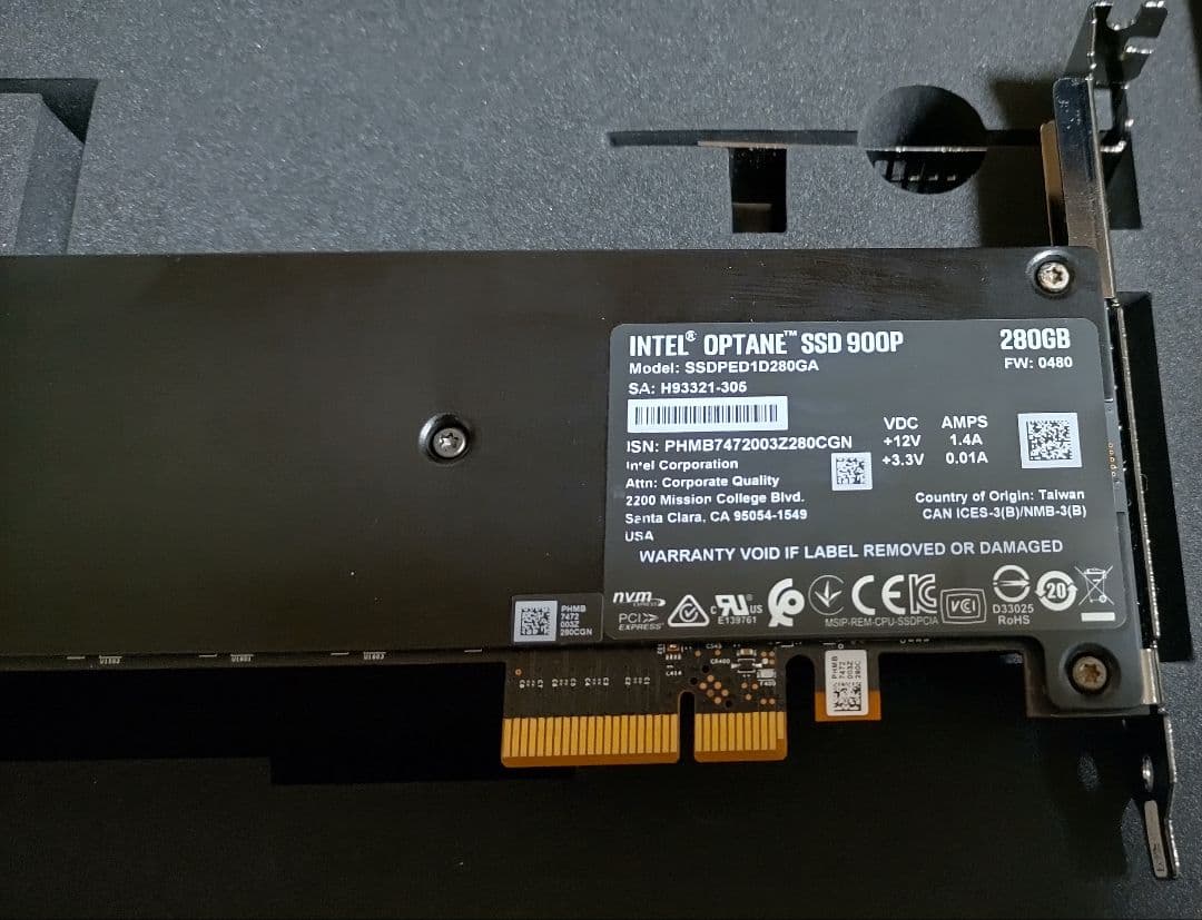 内蔵型SSD Intel Optane SSD 900p 280GB