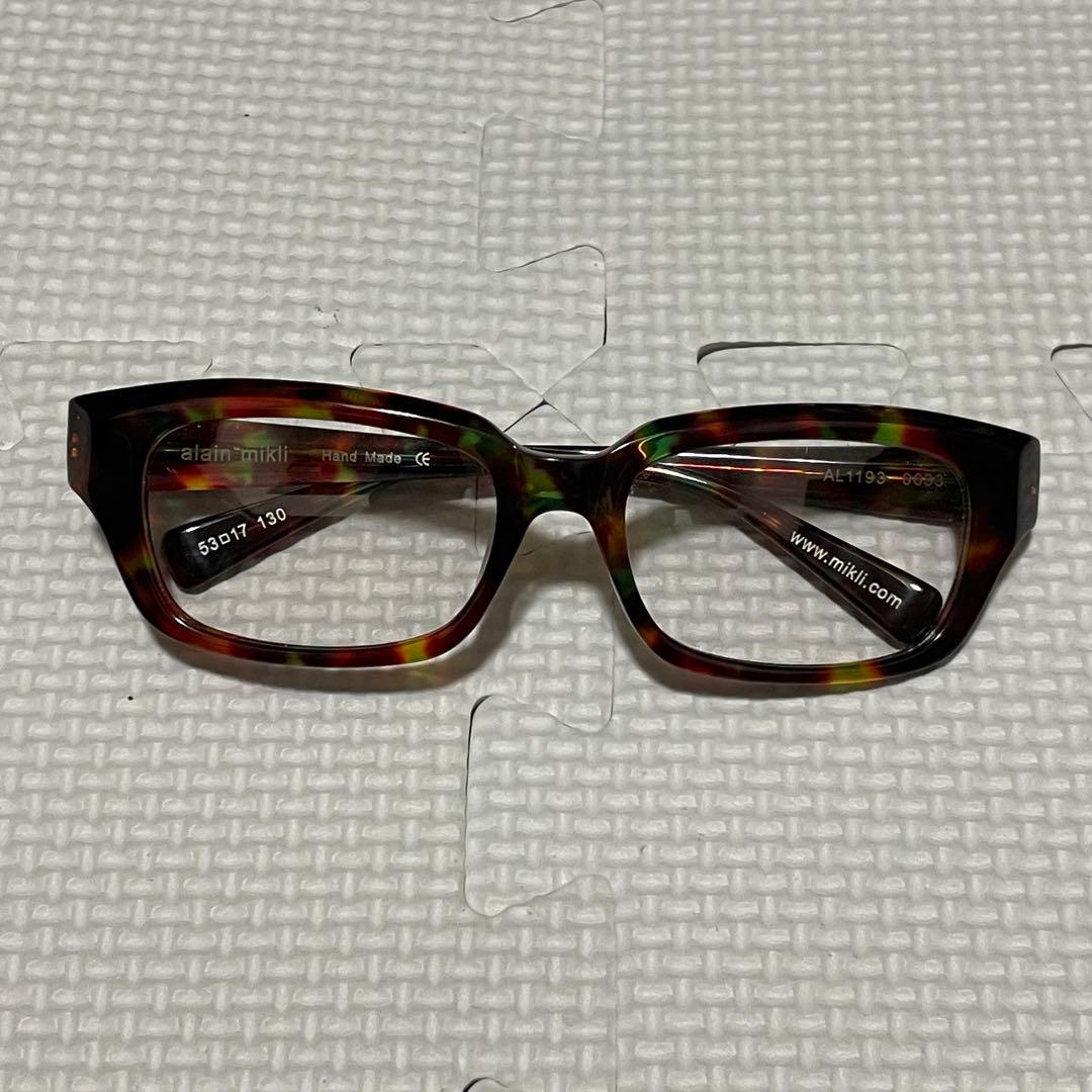美品 00s archive アランミクリ バネ蝶番 ウェリントン 眼鏡 Y2K