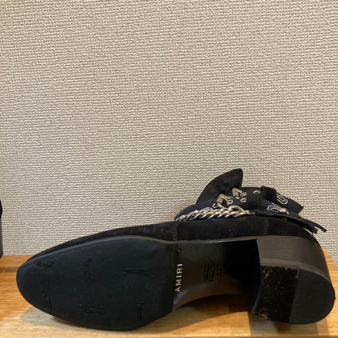 AMIRI バンダナバックルブーツ ブラック スウェード サイズ37