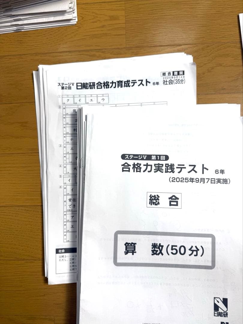 日能研 6年 後期フルセット 合格力育成 実践テスト 公開模試 ファイナル256
