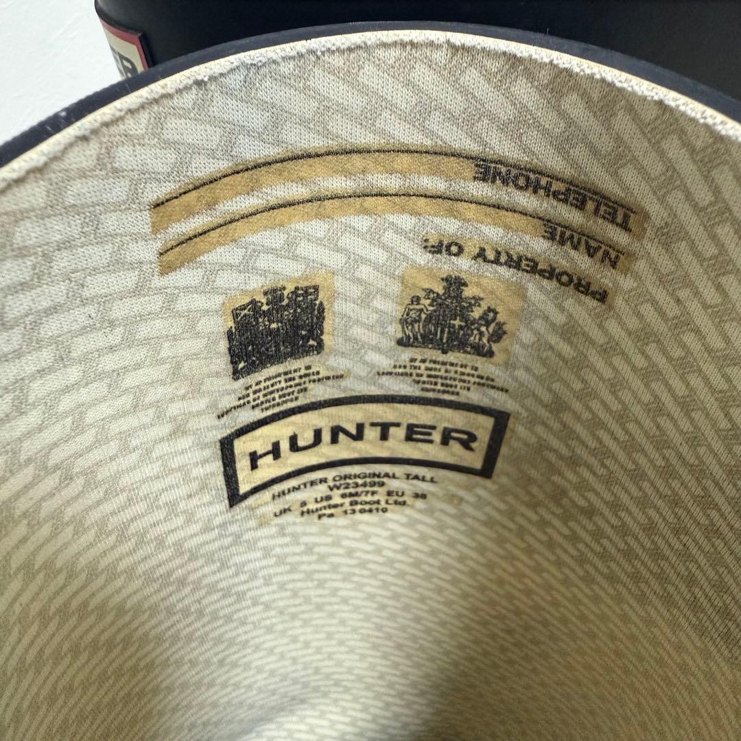 Hunter ハンター　レインブーツ　ロングブーツ　長靴　バックル付き　ブラック
