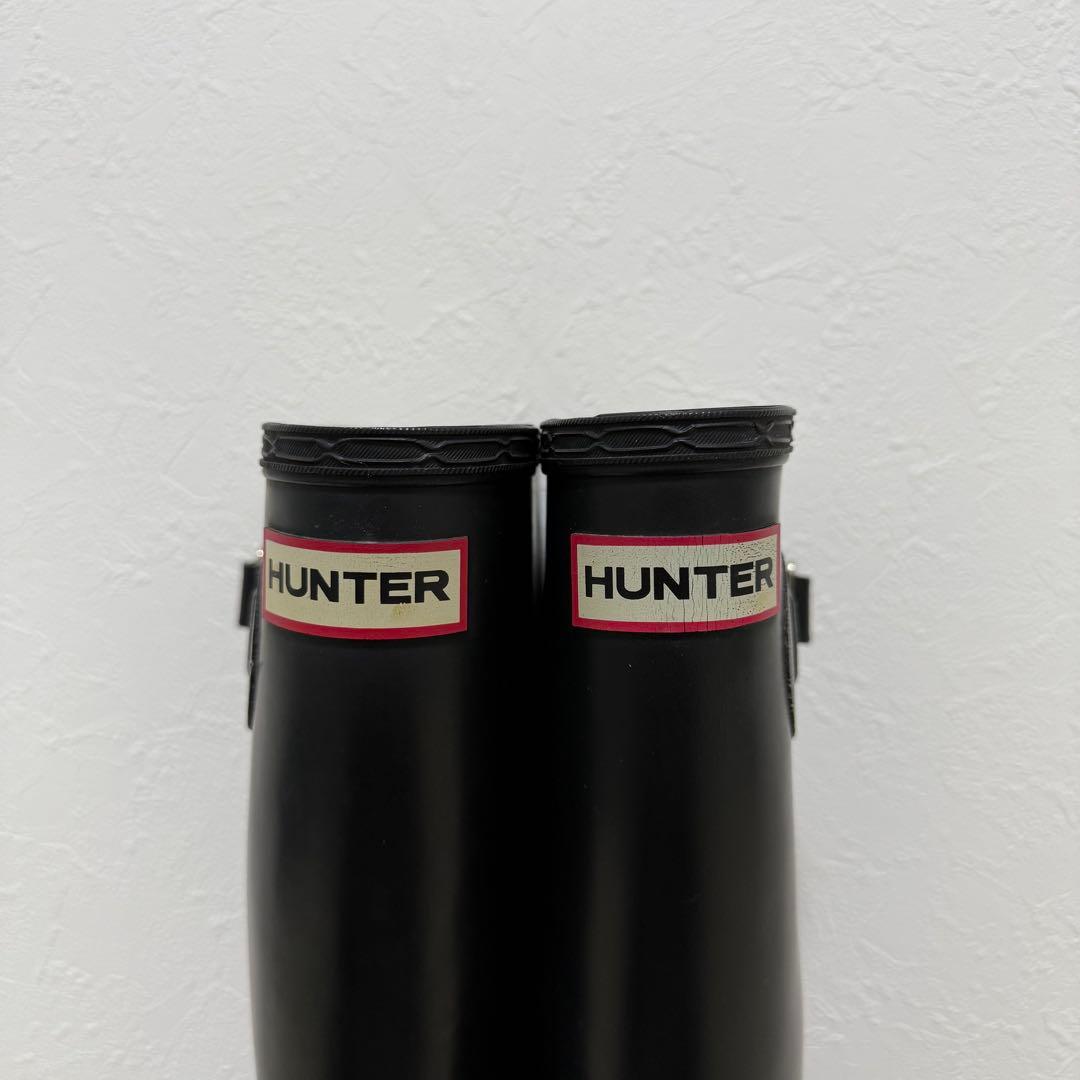 Hunter ハンター　レインブーツ　ロングブーツ　長靴　バックル付き　ブラック