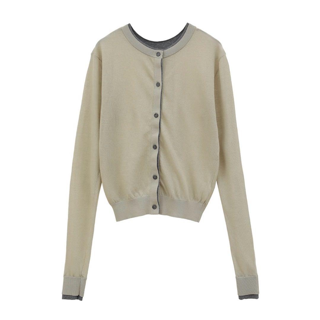 CLANE クラネ W FACE BICOLOR SHEER CARDIGAN