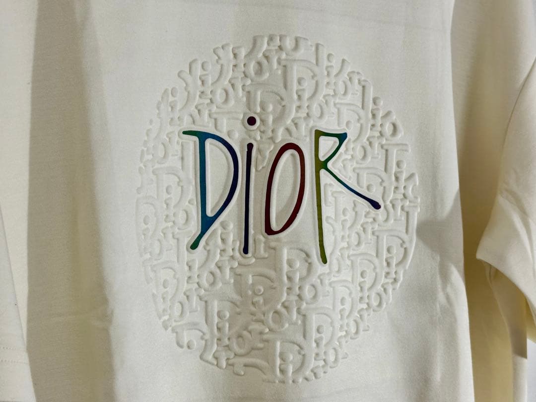 未使用！Dior ディオール 立体ロゴ Tシャツ 半袖 ホワイト マルチカラーL