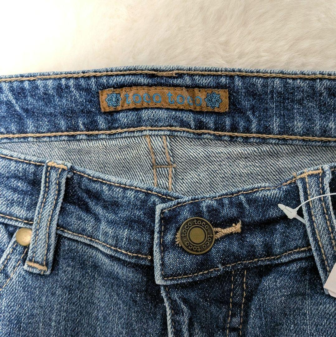 タグ付✨フレアデニム Ｌ 刺繍 ストーン ラメ 蝶 y2k 平成ギャルフェアリー