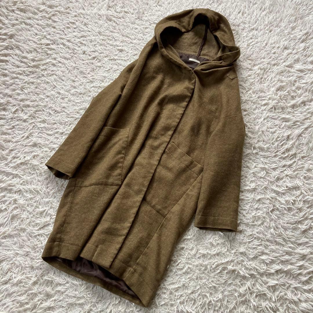 fog linen work フォグリネンワーク フード付きロングコート F