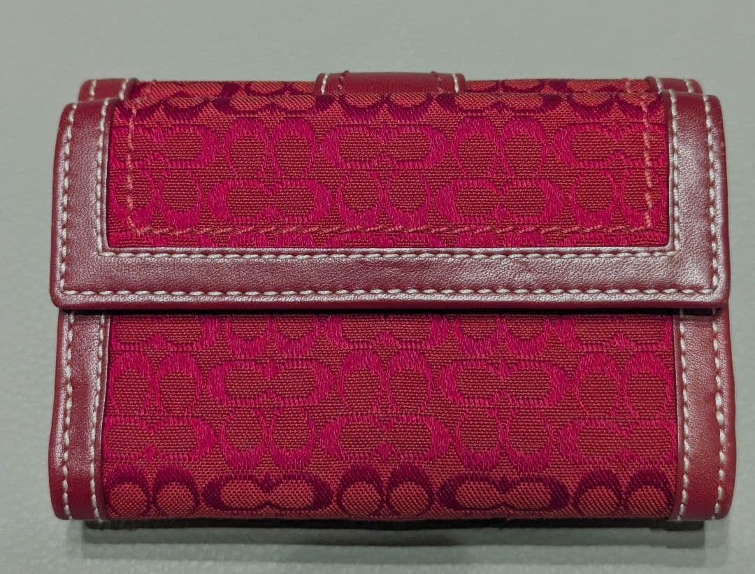 ⭐️COACH/コーチ⭐️三つ折り財布⭐️レッド⭐️匿名配送⭐️即購入OK!⭐️