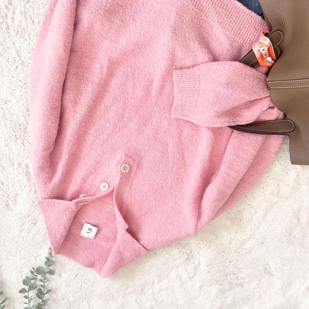 美品6 ROKU COLLAR KNIT ポロニット　ユナイテッドアローズピンク