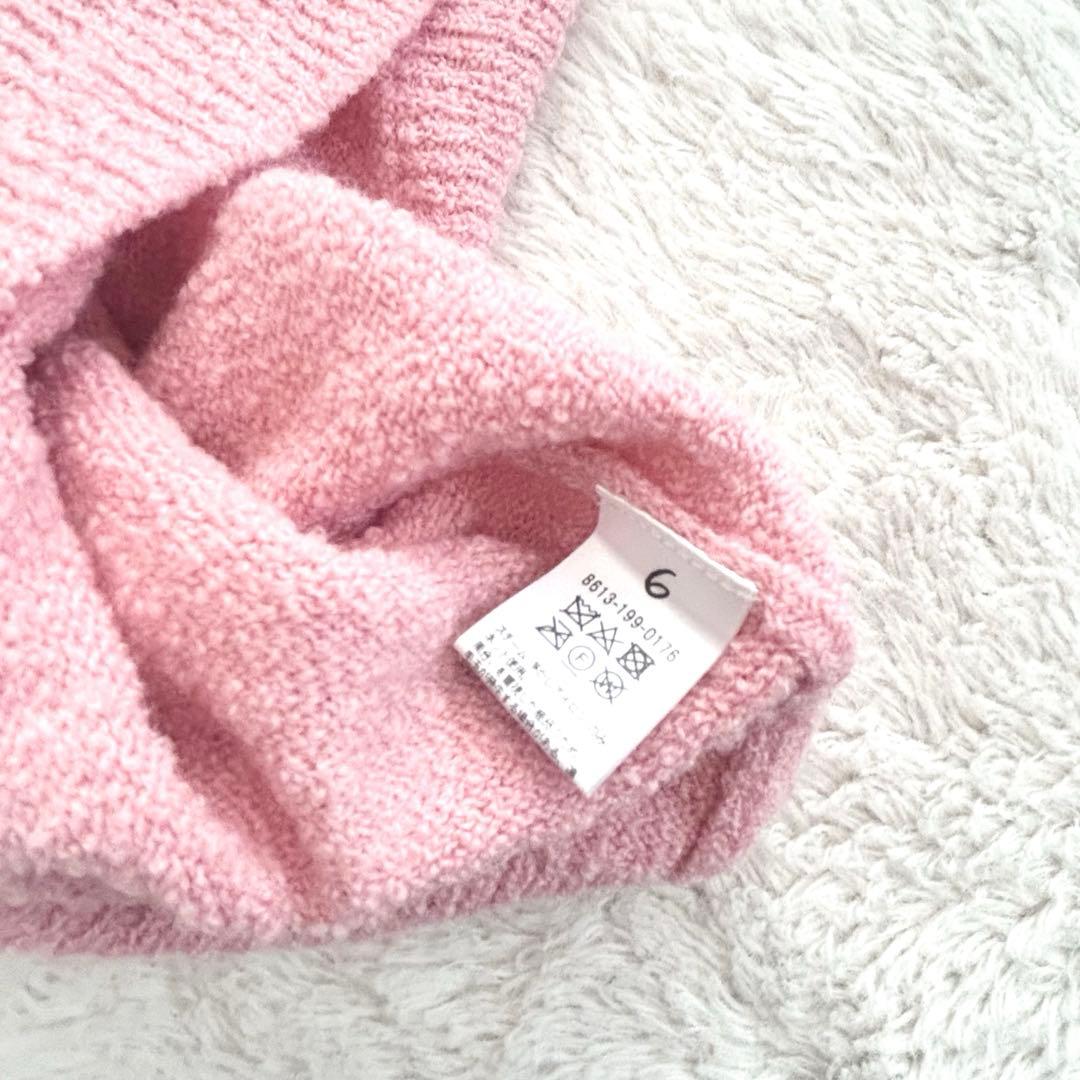 美品6 ROKU COLLAR KNIT ポロニット　ユナイテッドアローズピンク