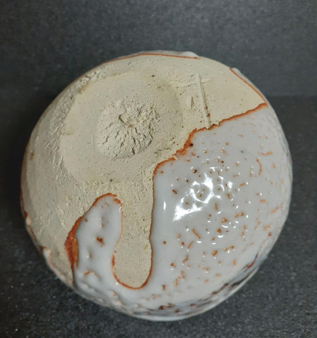 志野焼　現代作家作　銘有　絵志野　大振り　茶碗　茶道具　茶器