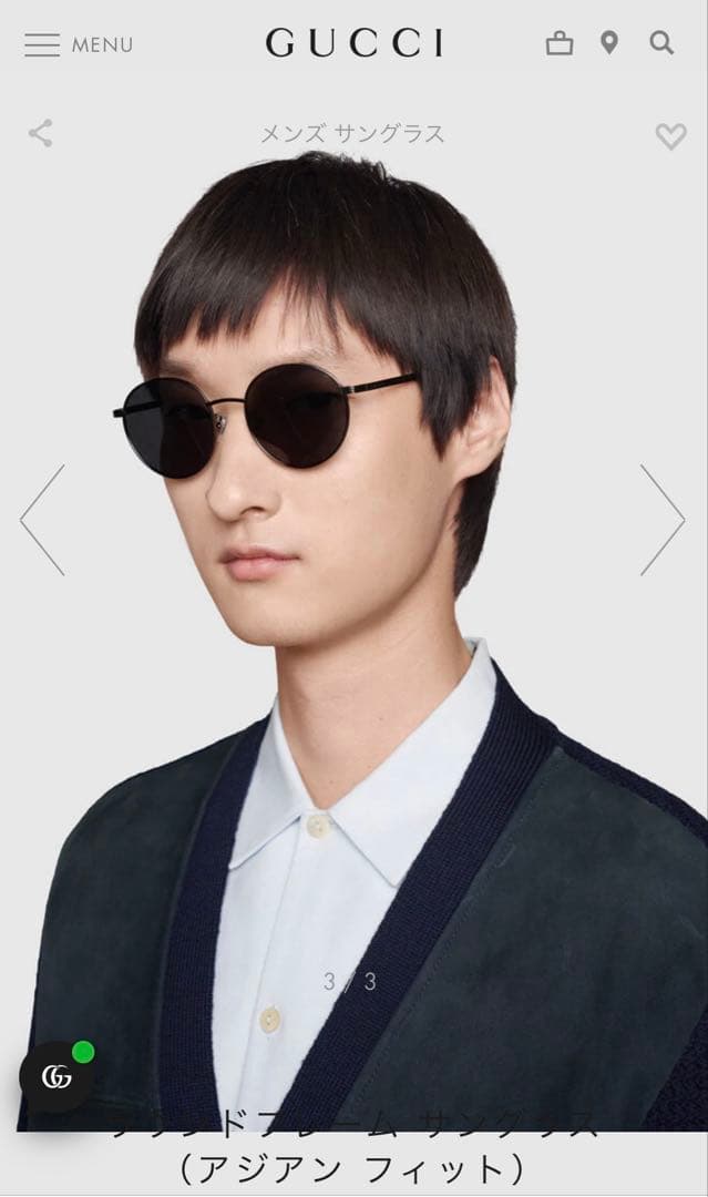 BOYA　GUCCI ラウンドサングラス ブラック