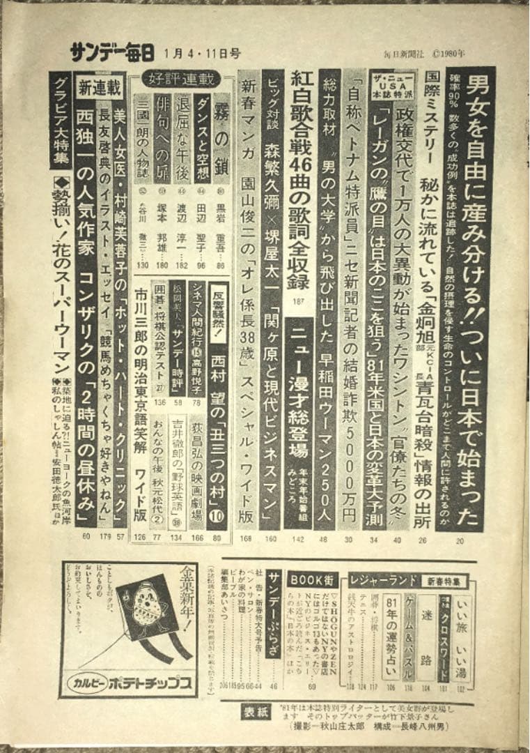 昭和56年　1981年　サンデー毎日　週刊誌　全号