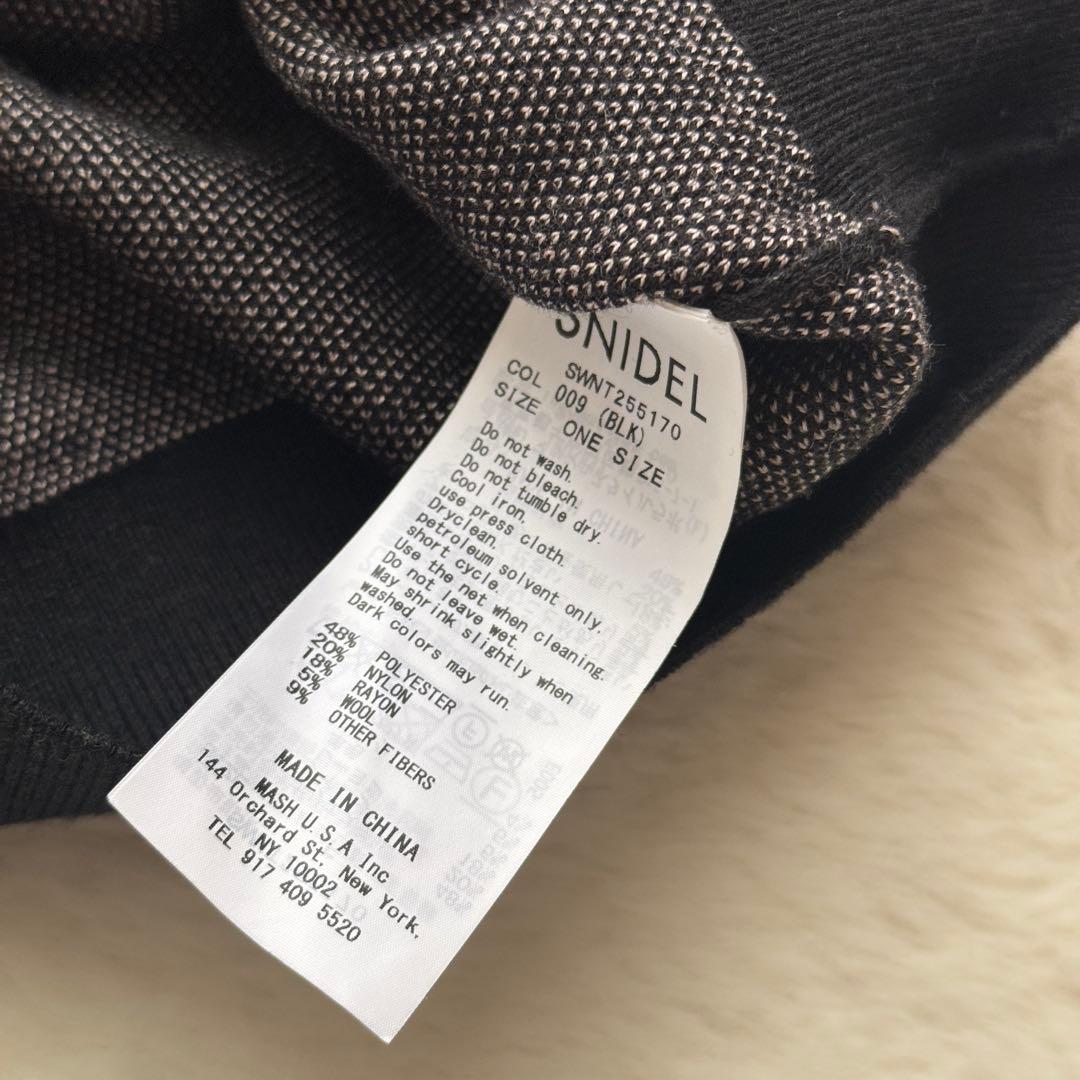 25AW SNIDEL アーガイルチェックカーディガン ブラック