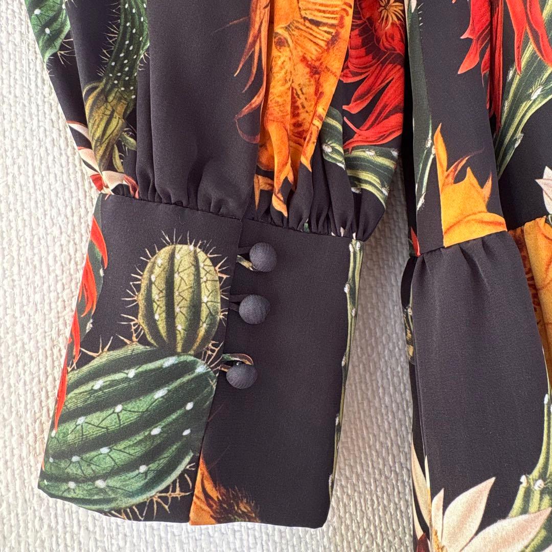 &ellecy　ボタニカル柄　ワンピース M　アンドエルシー