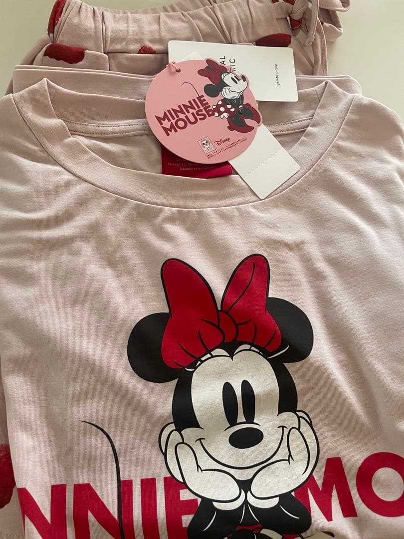 新品　ジェラートピケ ミニー　ルームウェア　短パン　Tシャツ　ピンク　いちご