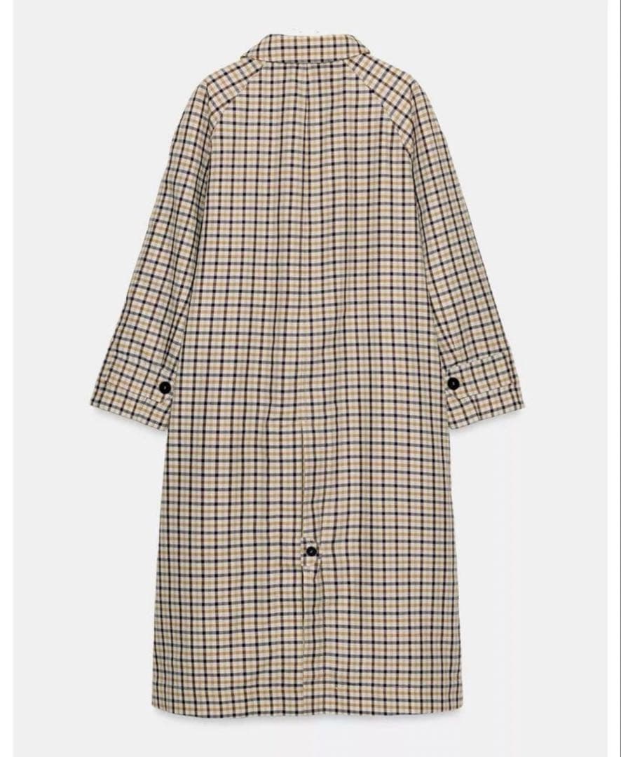 【新品未使用】ZARA リバーシブルチェック柄トレンチコートS完売品