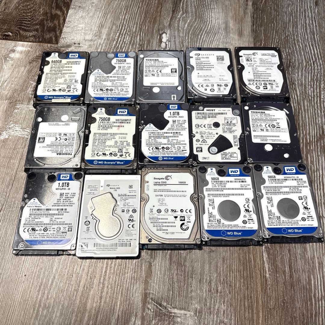 2.5インチ SSHD、HDD 15枚まとめて