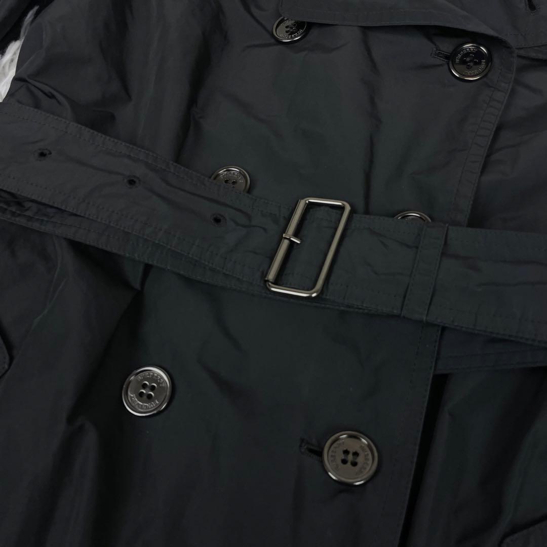 極美品✨バーバリーロンドン✨トレンチコート✨38✨Ｍ✨ナイロン✨ノバチェック✨黒