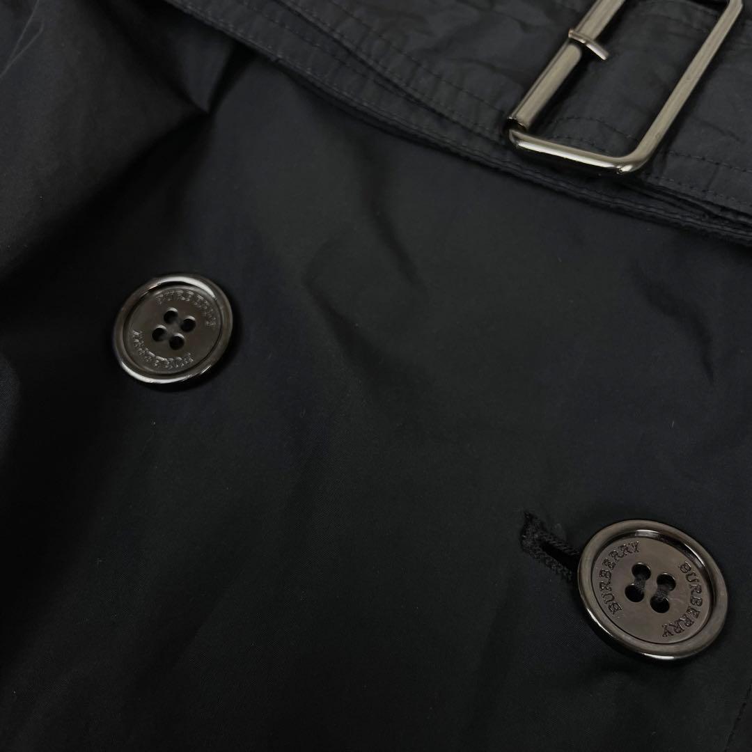 極美品✨バーバリーロンドン✨トレンチコート✨38✨Ｍ✨ナイロン✨ノバチェック✨黒