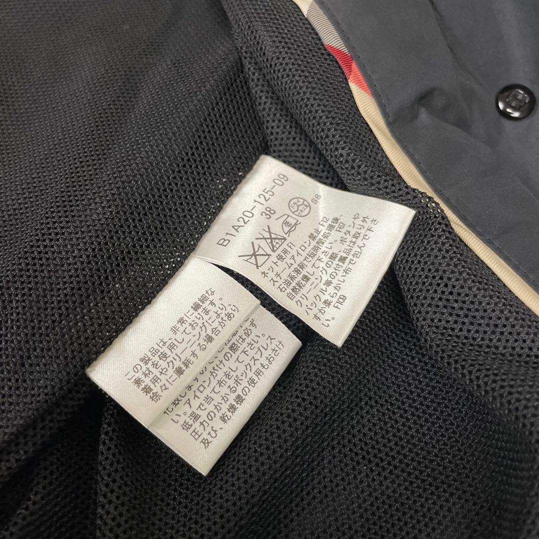 極美品✨バーバリーロンドン✨トレンチコート✨38✨Ｍ✨ナイロン✨ノバチェック✨黒