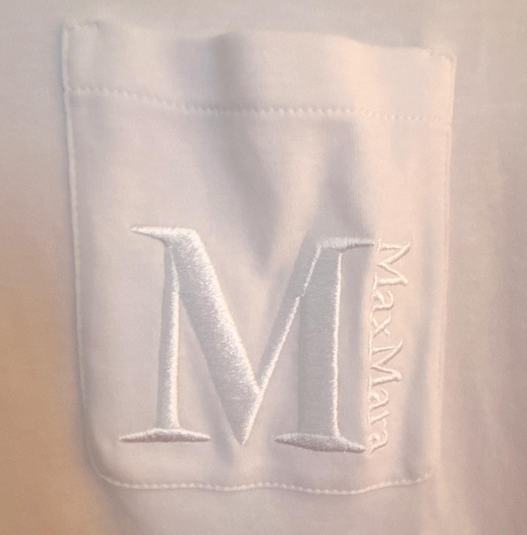 ⭐︎美品⭐︎S Max Mara ポケットロゴ刺繍 ホワイト Tシャツ Mサイズ