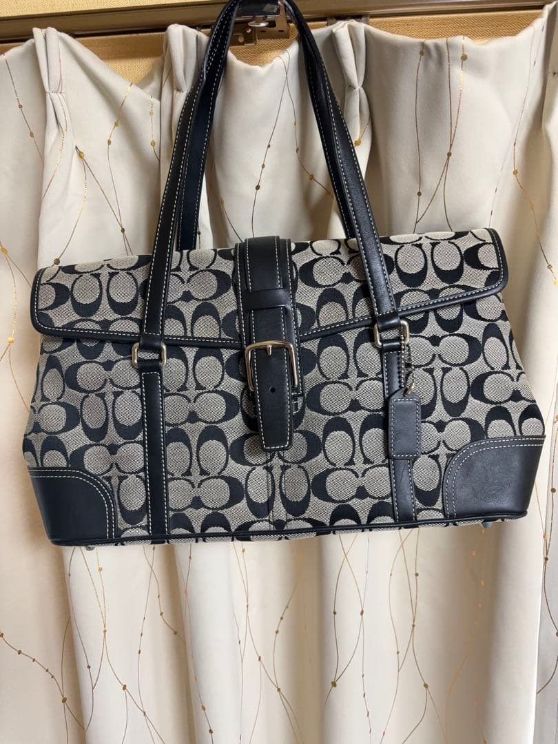 セール‼️Coach ボストンバッグ グレー/ブラック横35×横23×幅10cm