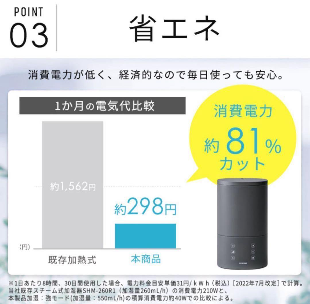 アイリスオーヤマ 上給水ハイブリッド加湿器 AHM-HU55A