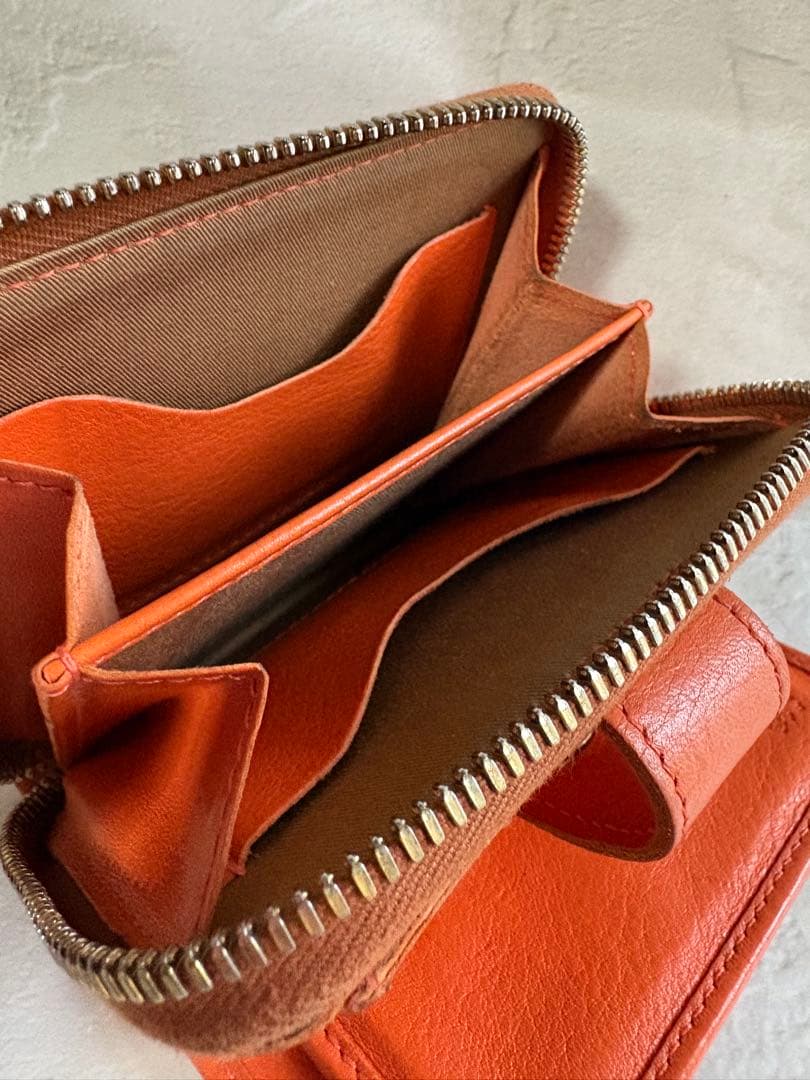 IL BISONTE 二つ折り財布 オレンジ