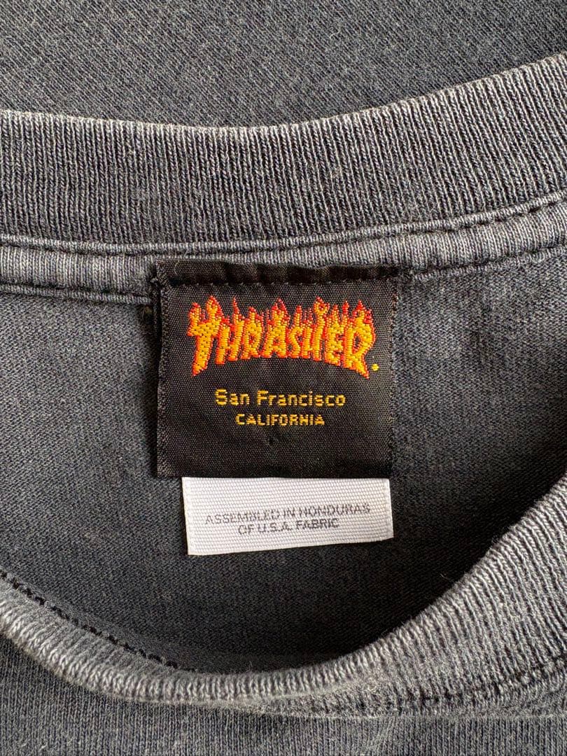00's THRASHER Uncle Sam Logo Tシャツ フレイムタグ