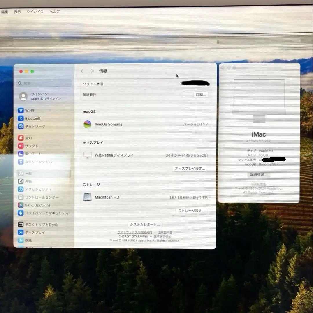 【希少16GB 2TB】iMac(M1, 2021)24インチ ジャンク品