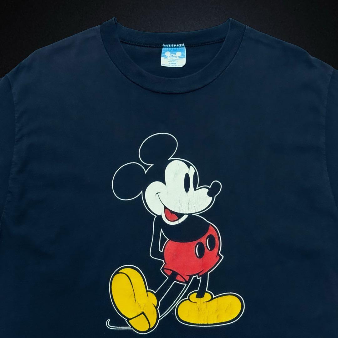 u*d様 80-90s Disney USA製 黒 スタンディング ミッキー L
