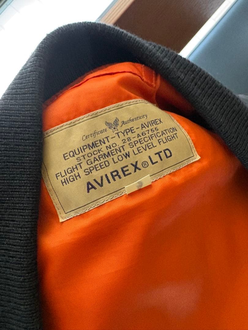 【美品】AVIREX MA-1 コマーシャルロゴ Lサイズ 相棒 亀山薫風
