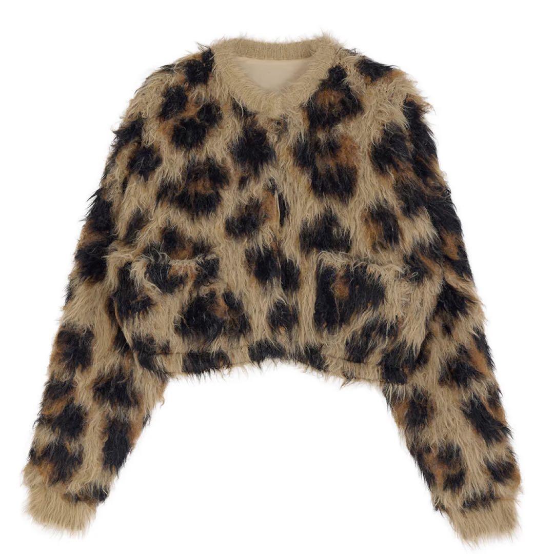 トップス Ameri VINTAGE ANIMAL SHAGGY KNITCARDIGAN