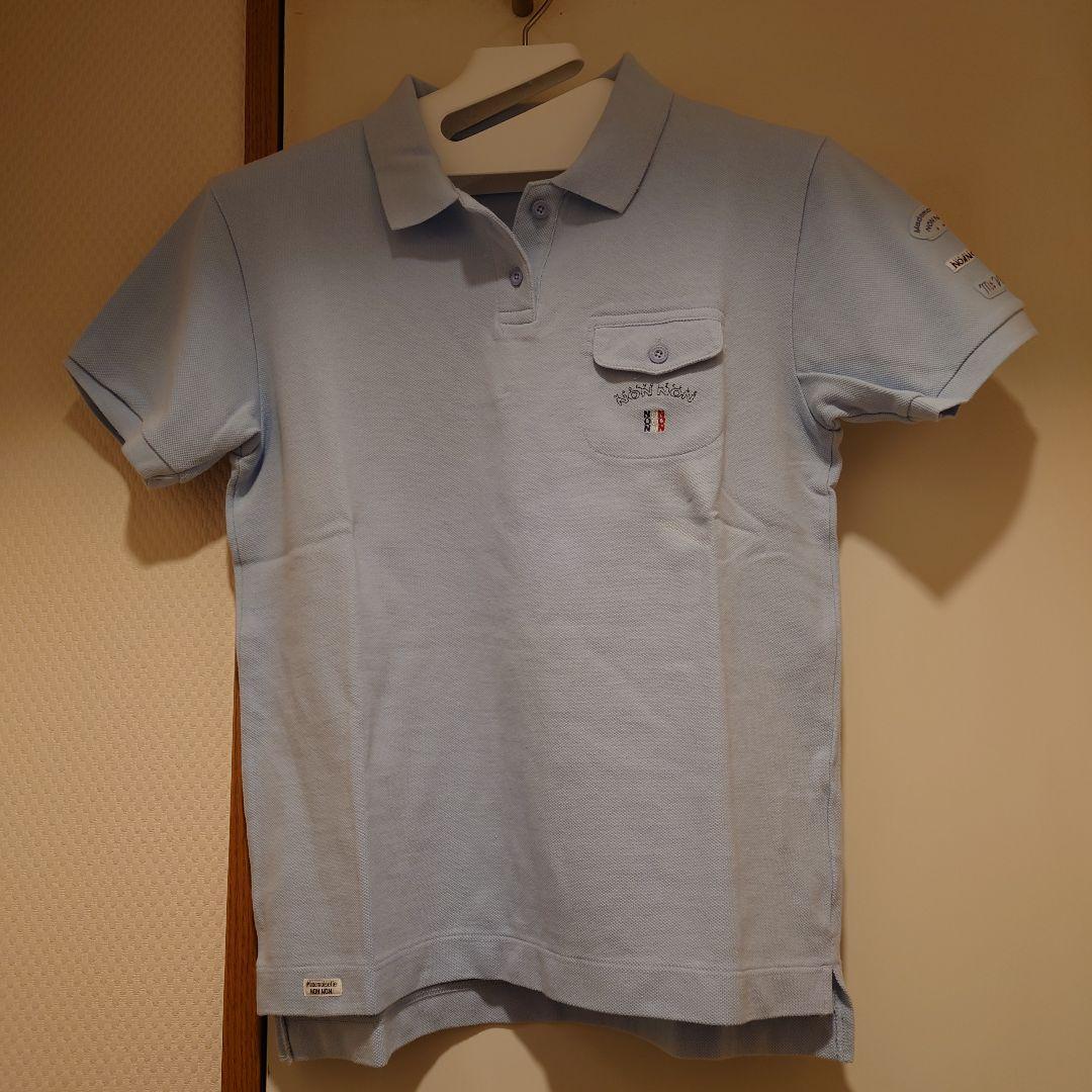 Mademoiselle NONNON サックスブルー ポロシャツ Ｌサイズ