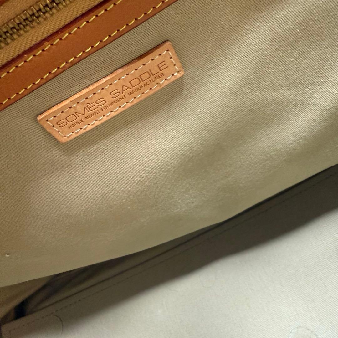 SOMES SADDLE★ダレスバッグ レザーボストンバッグ レッドブラウン系