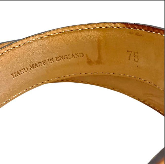 【美品】エッティンガー スムースレザー ライトブラウン 英国製 75 28mm