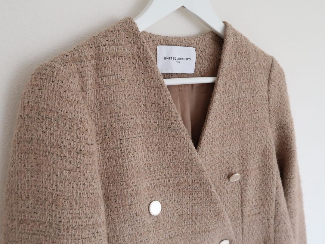 UNITED ARROWS ツイード Vカラー ジャケット　ユナイテッドアローズ