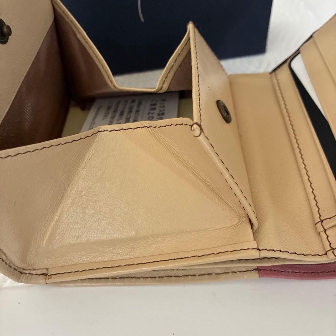 【新品未使用】シビラ　牛革　三つ折り財布　パッチワークデザイン