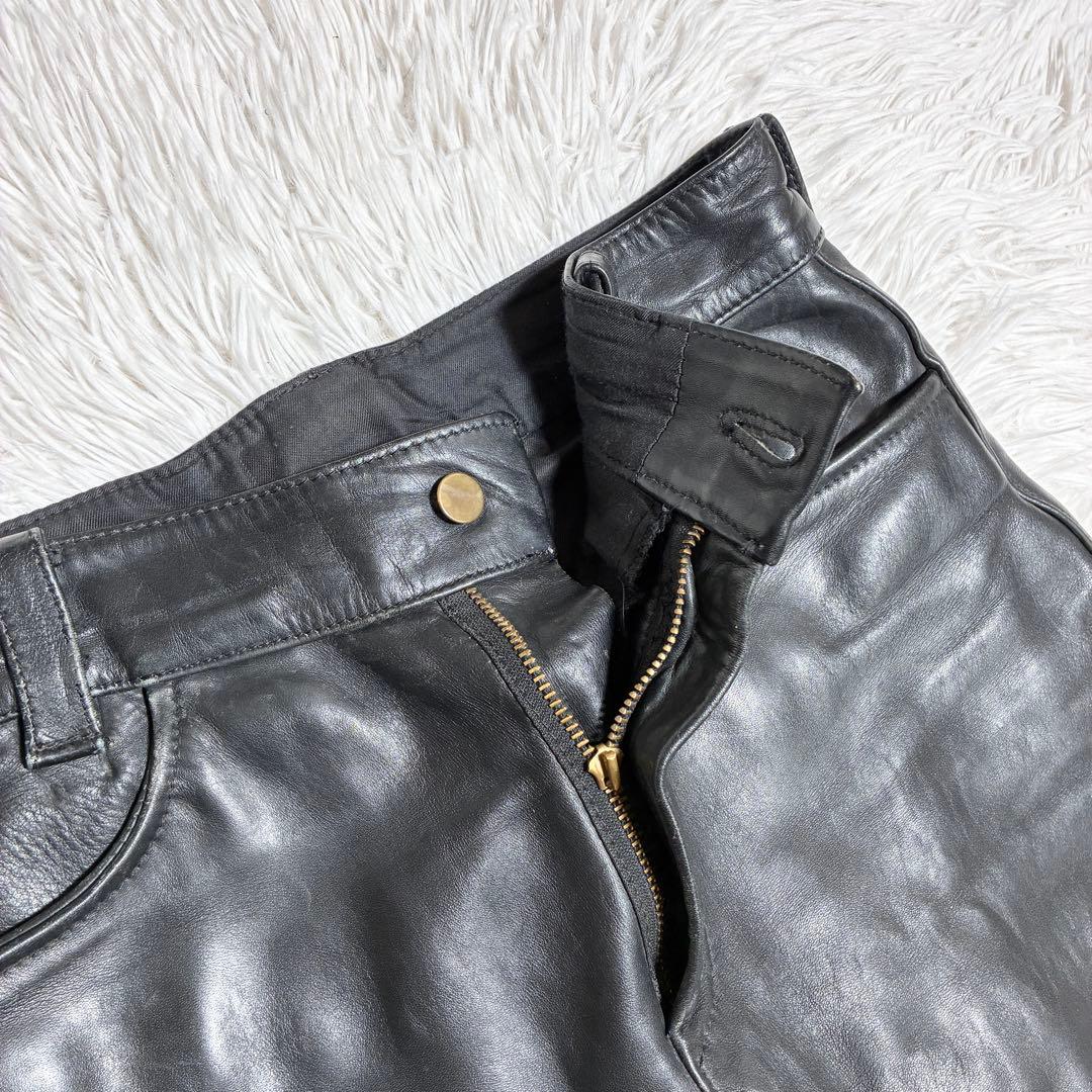 バンソン vanson レザーパンツ 34インチ XL 本革 牛皮 訳あり