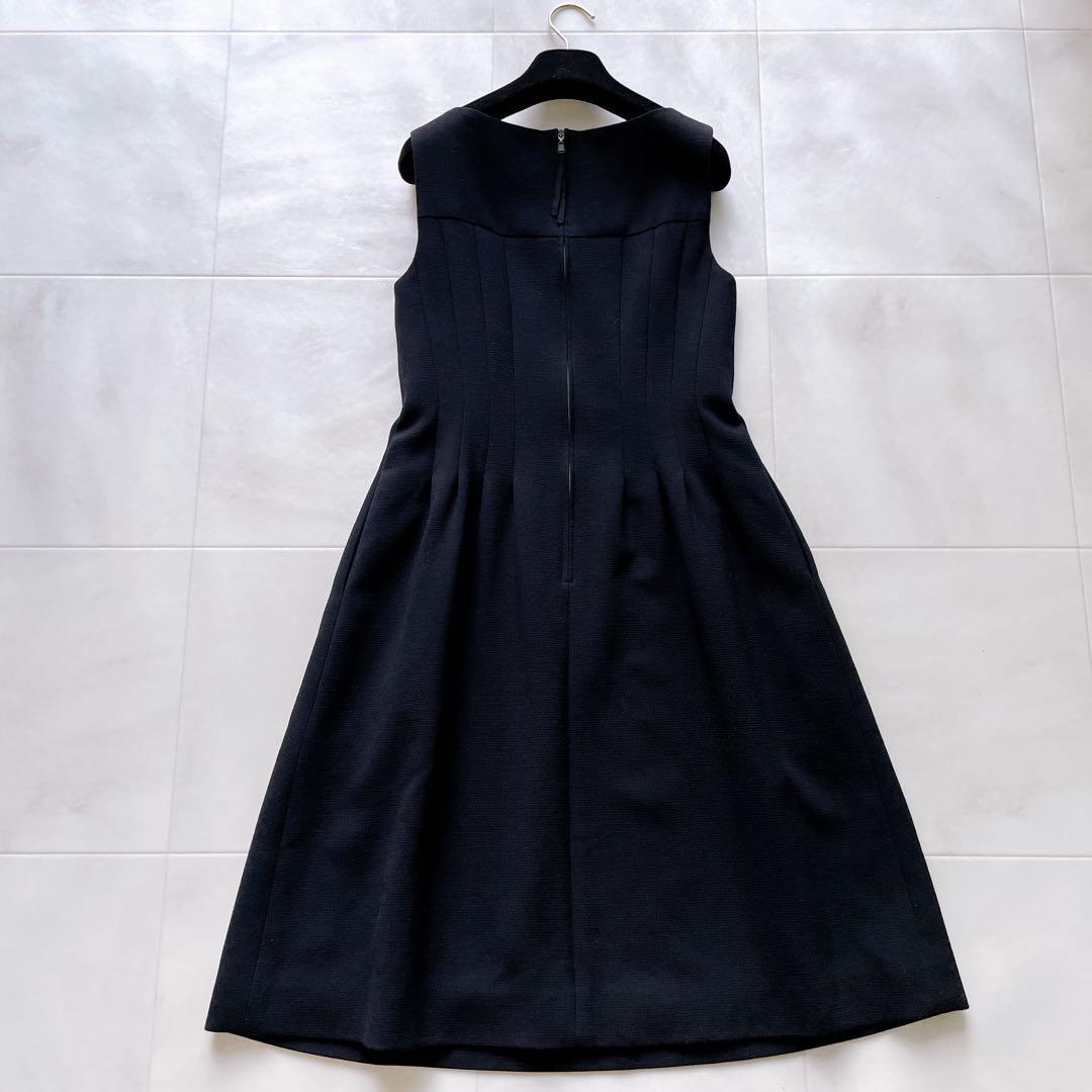美品✨フォクシー マグノリア ドレス ワンピース ウエストタック ネイビー 38