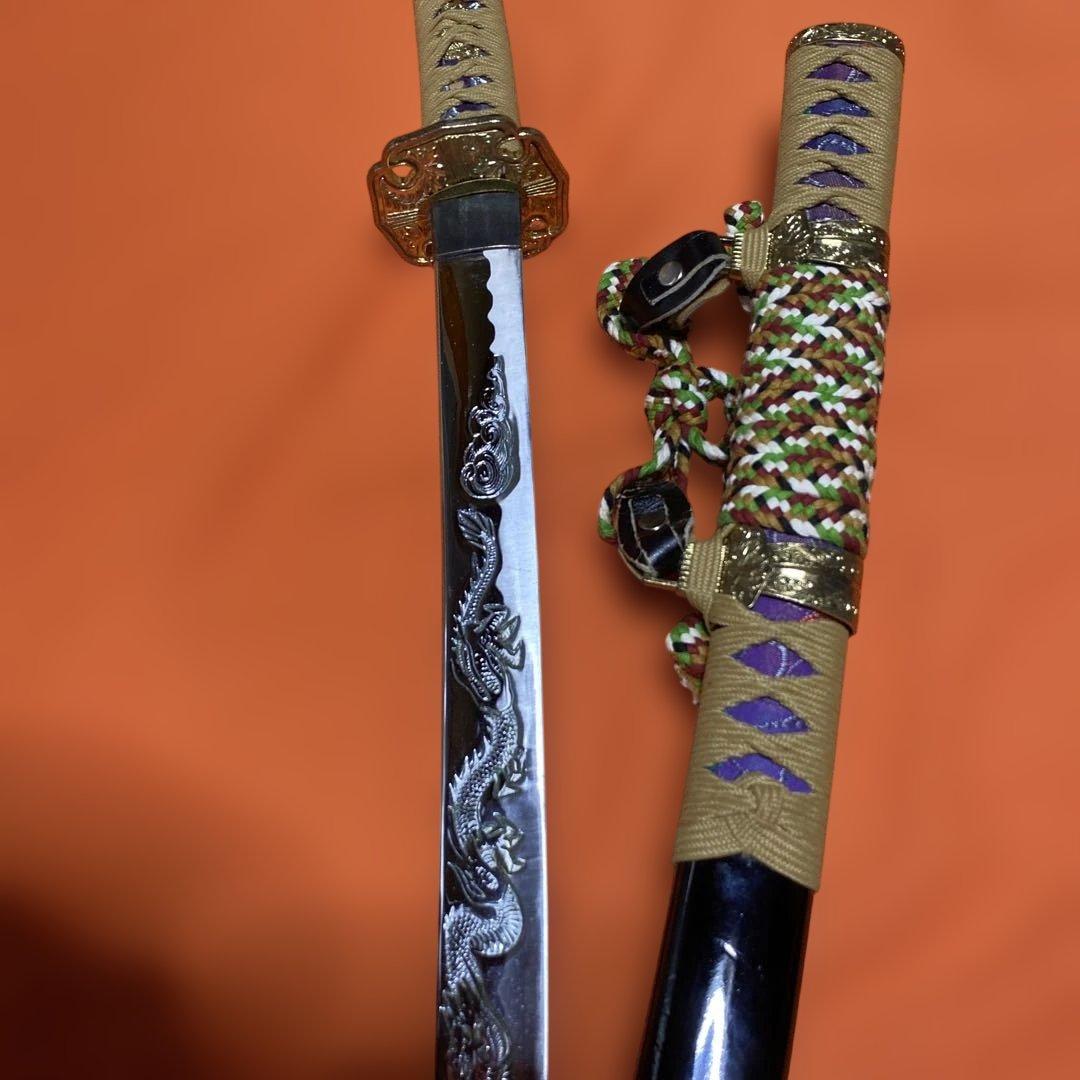 豪華版模造刀 長尺太刀 金茶柄 大刀型金鍔