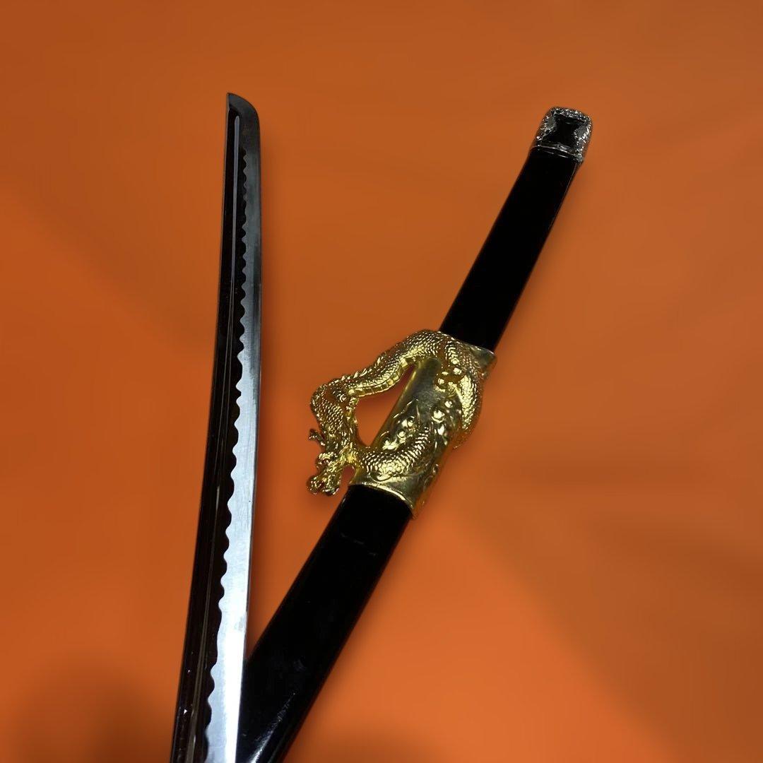 豪華版模造刀 長尺太刀 金茶柄 大刀型金鍔