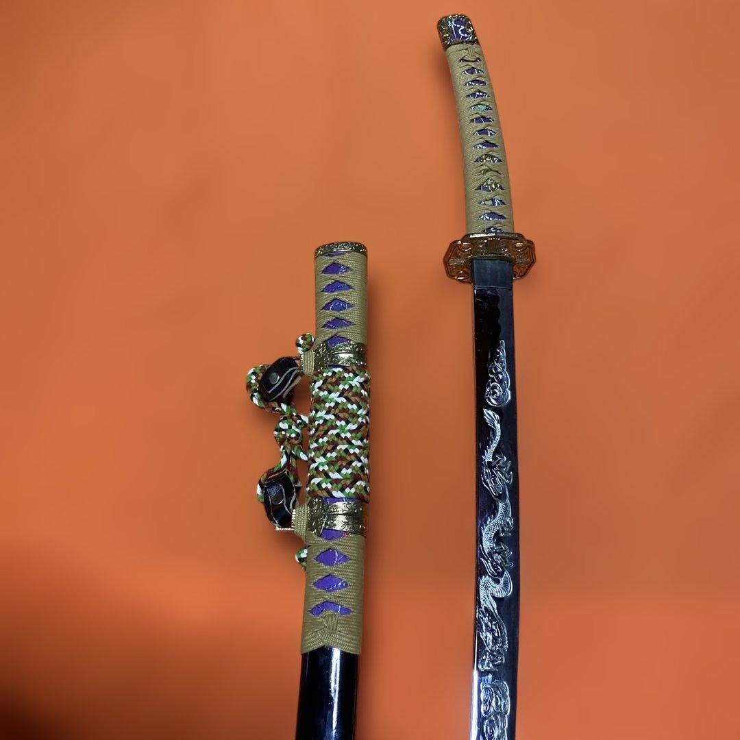 豪華版模造刀 長尺太刀 金茶柄 大刀型金鍔