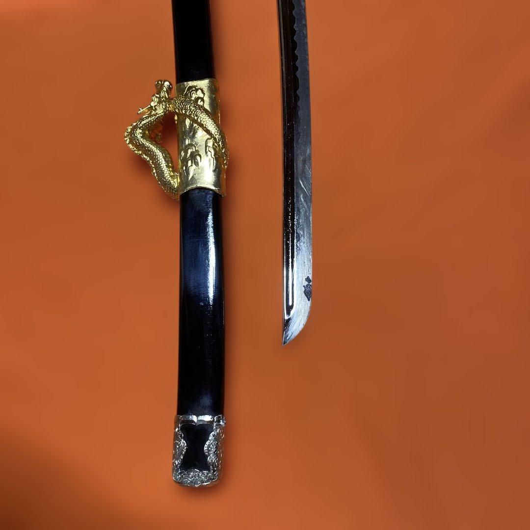 豪華版模造刀 長尺太刀 金茶柄 大刀型金鍔