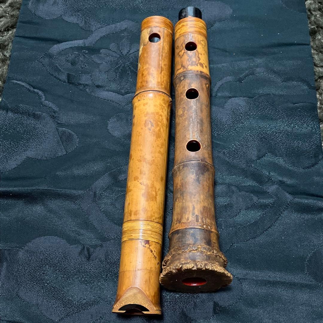 尺八 都山流 中継ぎ緩み無し 一尺七寸管 状態考慮割安品 【音出し確認済み】