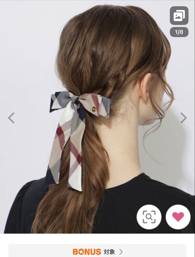 ブルーレーベルクレストブリッジ　限定　ヘアアクセサリー　赤チェック