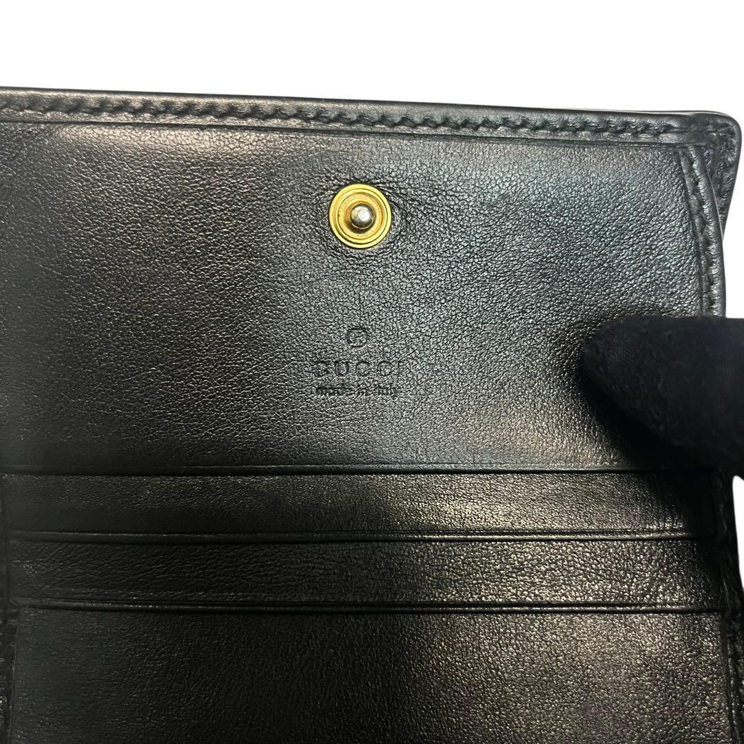 希少✨グッチ 二つ折り財布 GGマーモント キルティング レザー ブラック