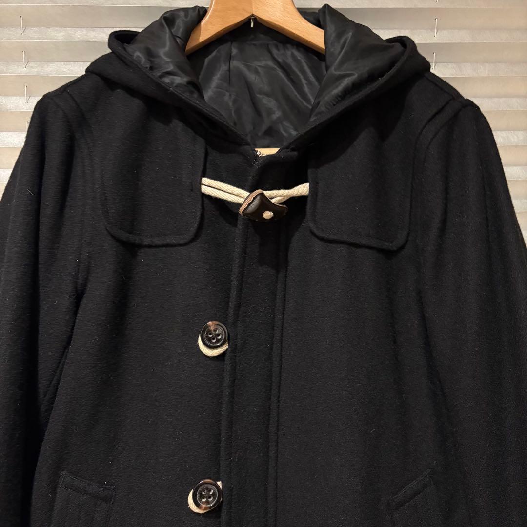 黒 フード付き ダッフルコート TAKEO KIKUCHI タケオキクチ
