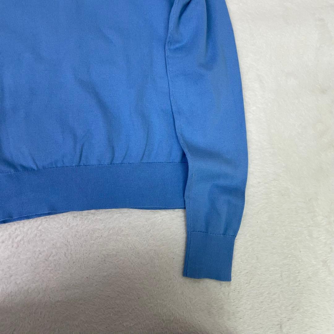 美品　POLO RALPH LAUREN 現行タグ　QRコード　青 カーディガン