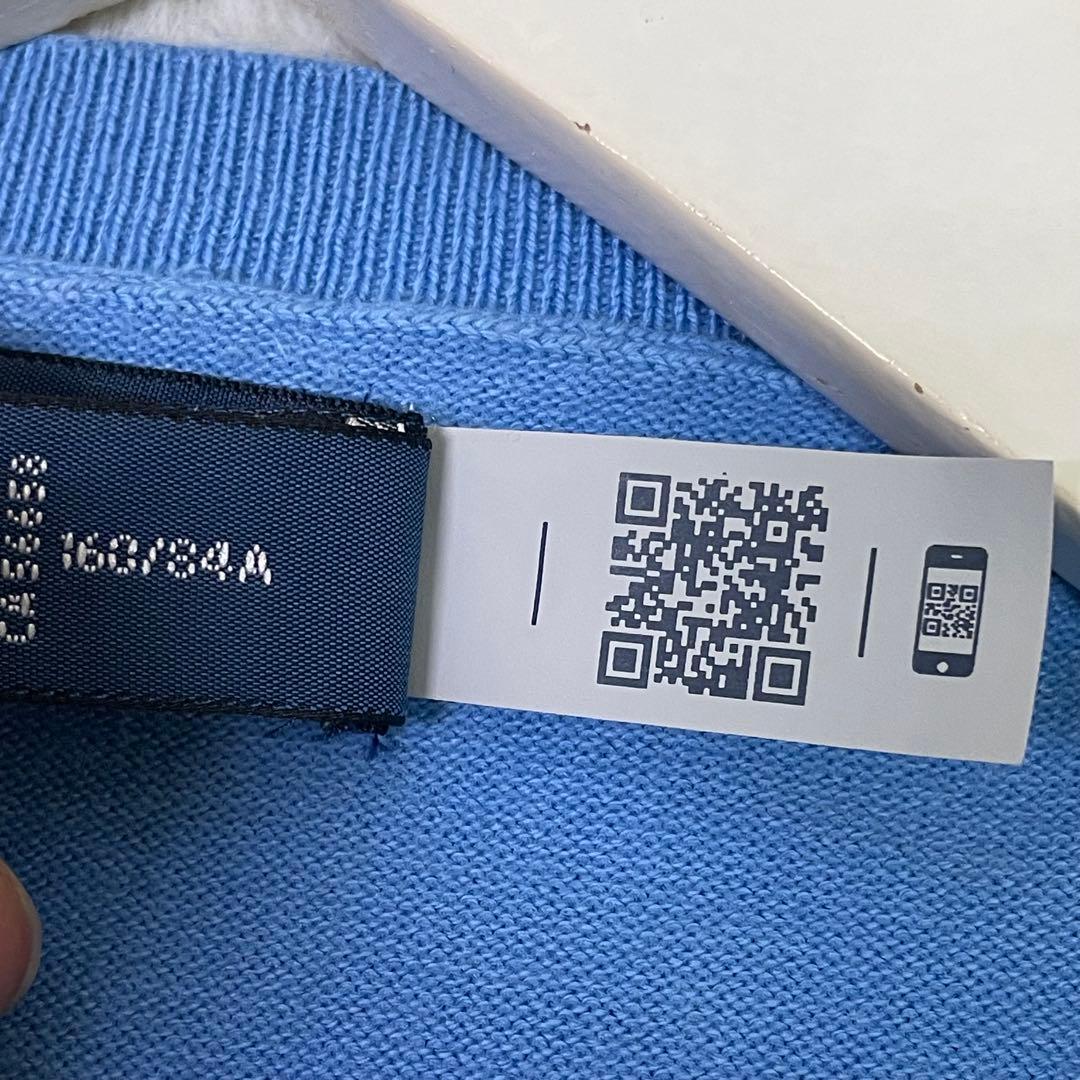 美品　POLO RALPH LAUREN 現行タグ　QRコード　青 カーディガン